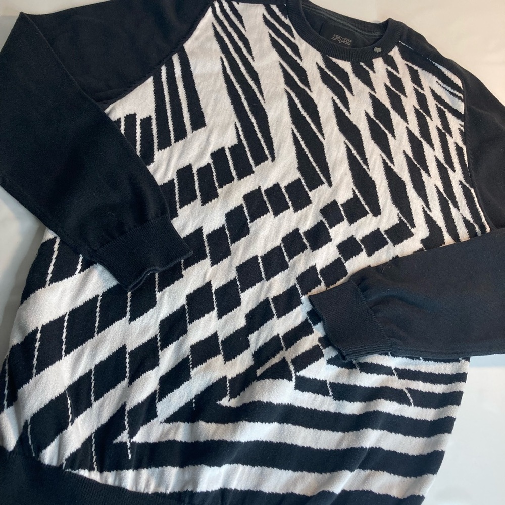 FOX RACING Mens Knit sweater large black and white
